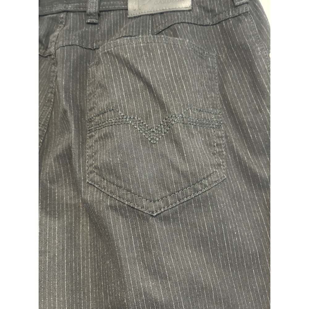 Gardeur Nigel 1 Pants Mens 34x32 Black With Thin White Stripes 5Pocket Stretch - Picture 16 of 16